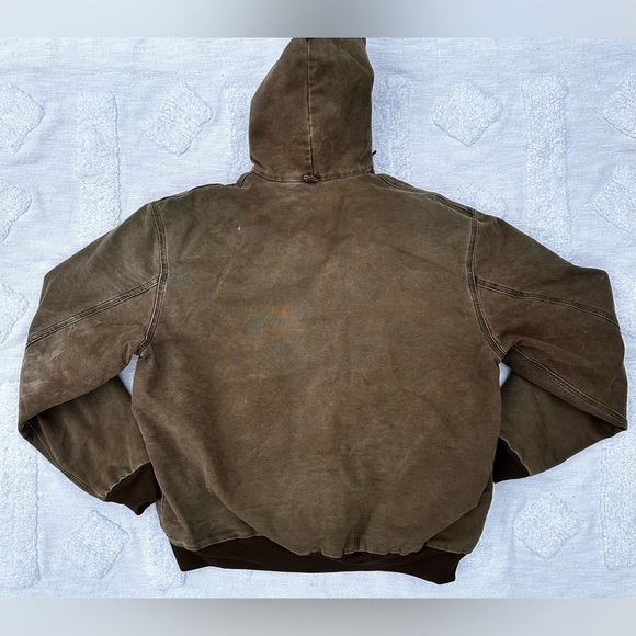 Carhartt Dark Brown Hooded Jacket Y2K - Picture 9 of 11